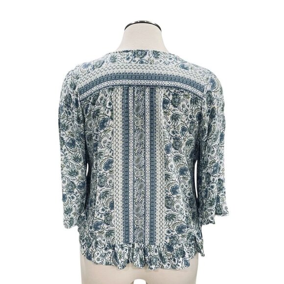 Cynthia Rowley Floral Blouse Bundle Ruffle Hem Boho Cottagecore Plus 1X - Picture 7 of 11